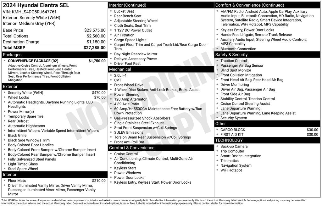 Used 2024 Hyundai Elantra SEL Sedan
