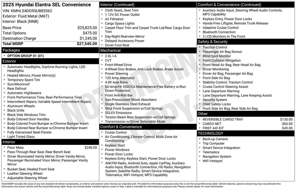 Used 2025 Hyundai Elantra SEL Convenience Sedan