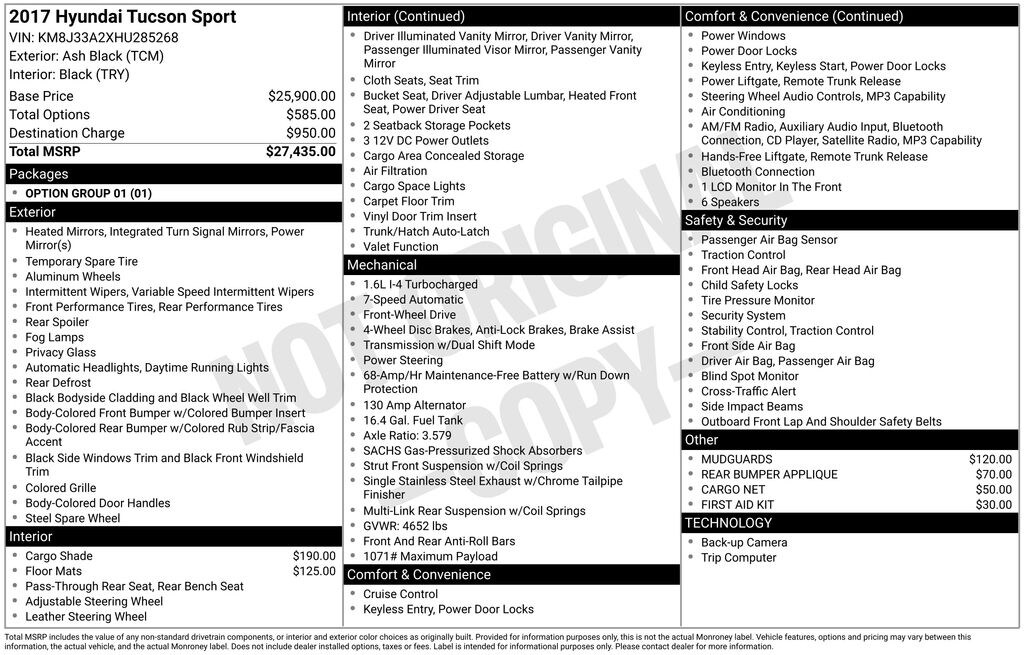 Used 2017 Hyundai Tucson Sport SUV