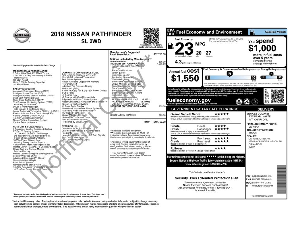 Used 2018 Nissan Pathfinder SL SUV