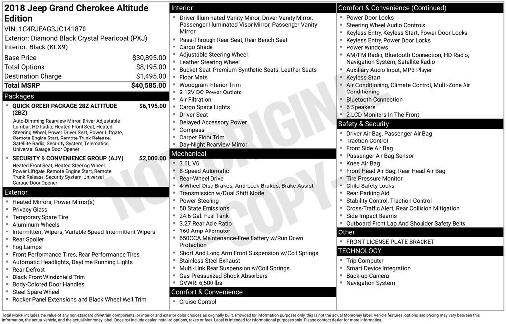 Used 2018 Jeep Grand Cherokee Laredo RWD SUV