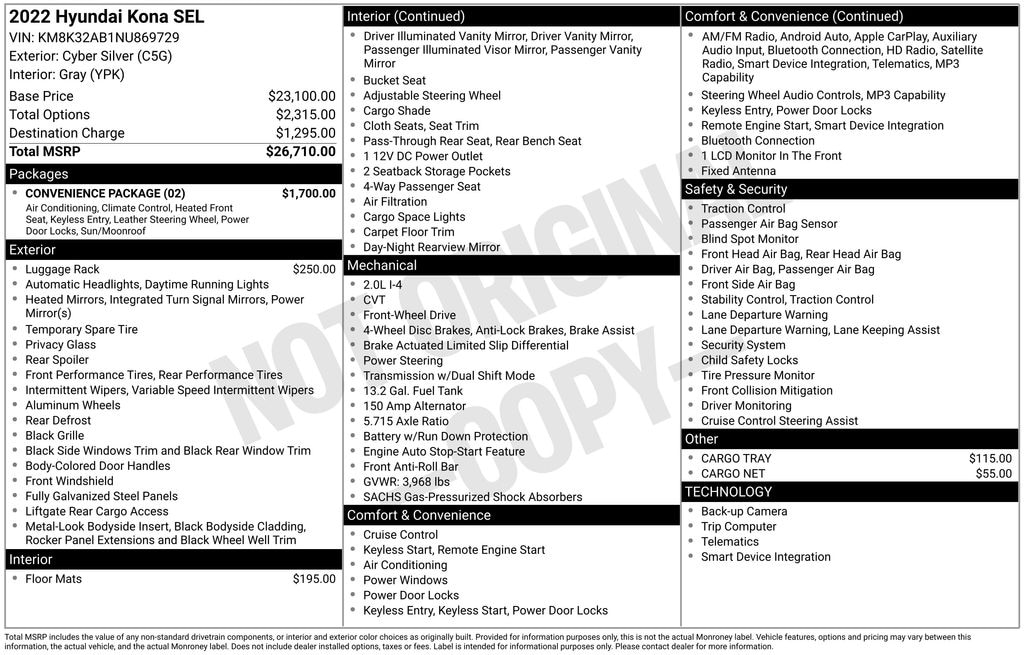 Certified 2022 Hyundai Kona SEL SUV