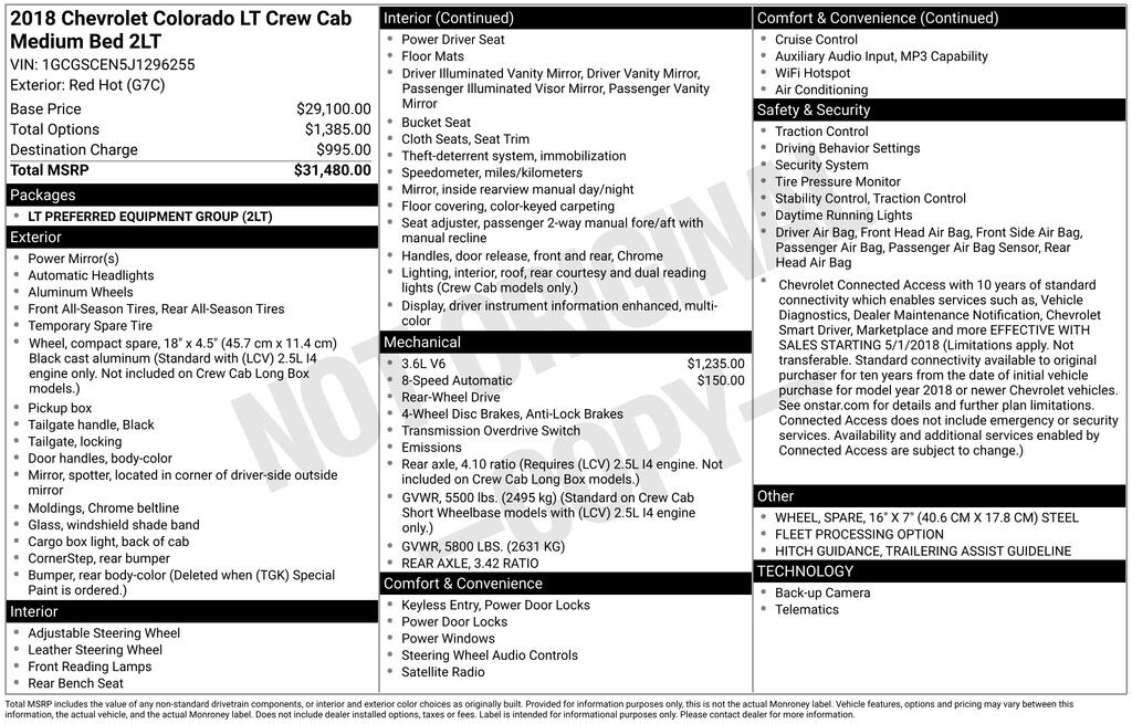 Used 2018 Chevrolet Colorado LT Truck Crew Cab