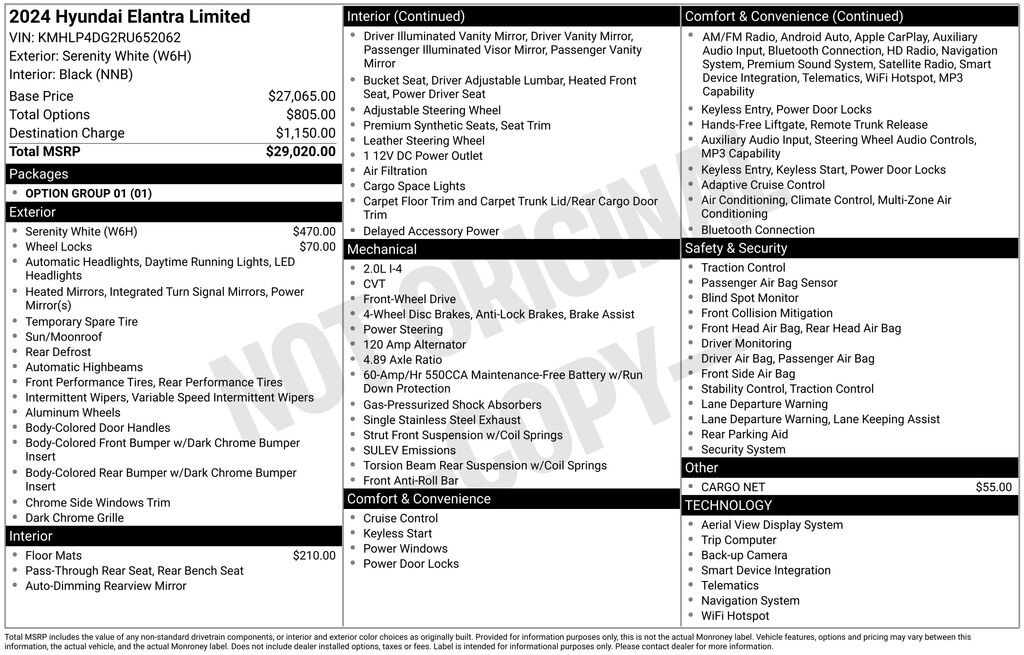 Certified 2024 Hyundai Elantra Limited Sedan