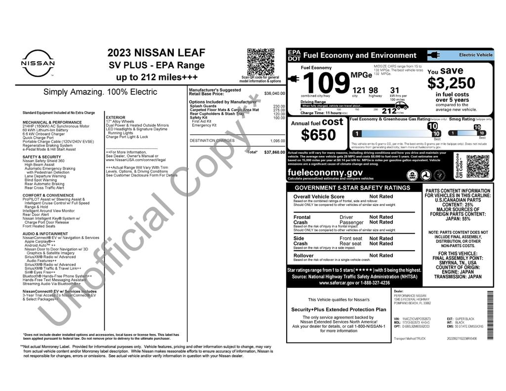 Used 2023 Nissan LEAF SV PLUS Hatchback