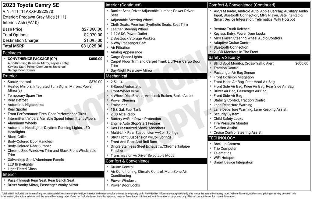Used 2023 Toyota Camry SE Sedan
