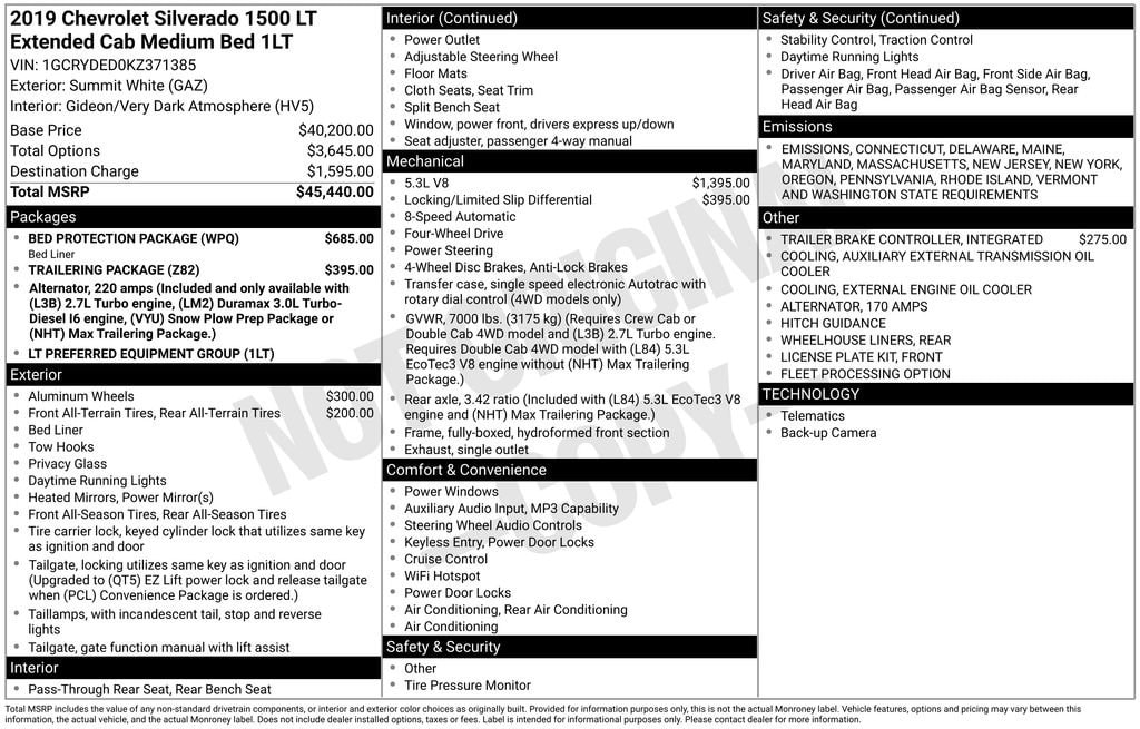 Used 2019 Chevrolet Silverado 1500 LT Truck Double Cab