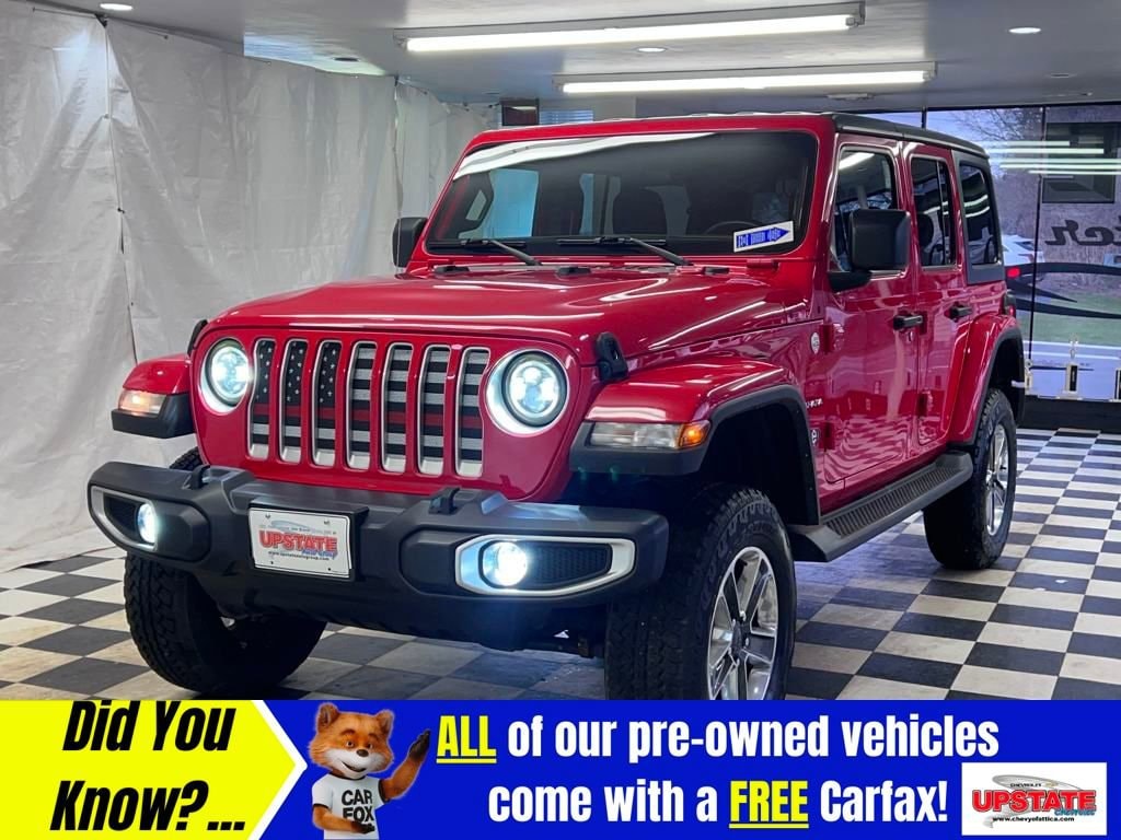 Used 2021 Jeep Wrangler Unlimited Sahara with VIN 1C4HJXEN9MW788468 for sale in Attica, NY