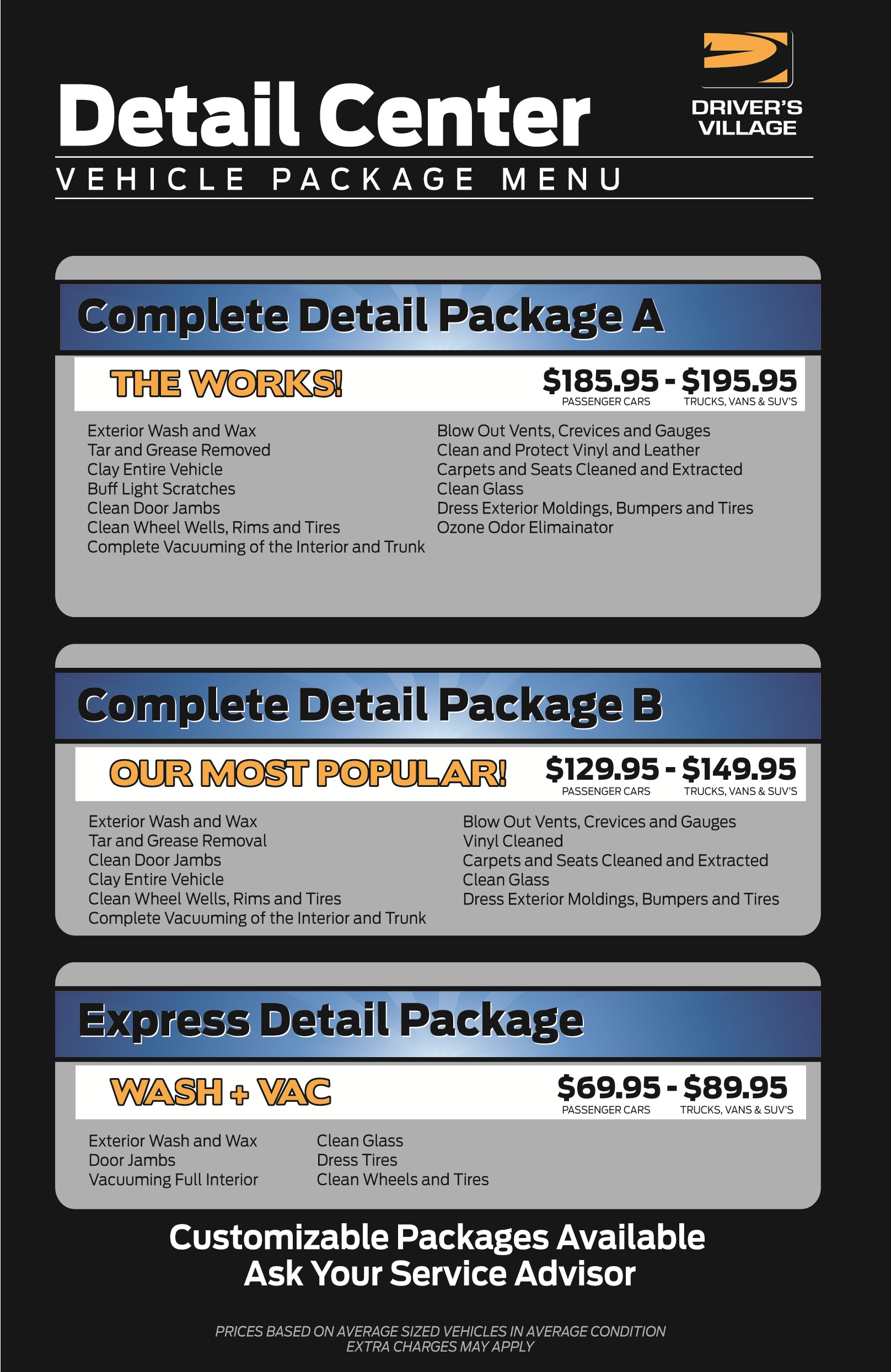 Mobile Detailing Price List Template