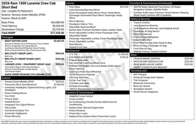 2026 RAM 1500 Laramie 4x4 Crew Cab 5'7's photo