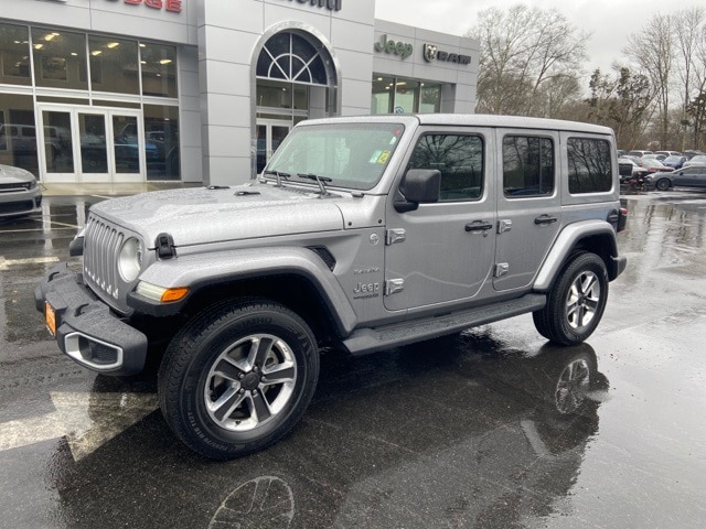 Used 2020 Jeep Wrangler Unlimited Sahara with VIN 1C4HJXENXLW209387 for sale in Mystic, CT