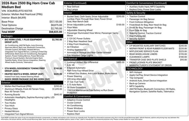 2026 RAM 2500 Big Horn 4X4 Crew Cab SWB's photo