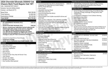 2026 Chevrolet Silverado 3500 HD Chassis Cab Work Truck Truck