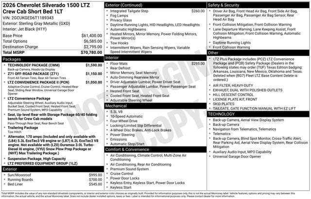 2026 Chevrolet Silverado 1500 LTZ 4X4 Crew Cab Short Box's photo