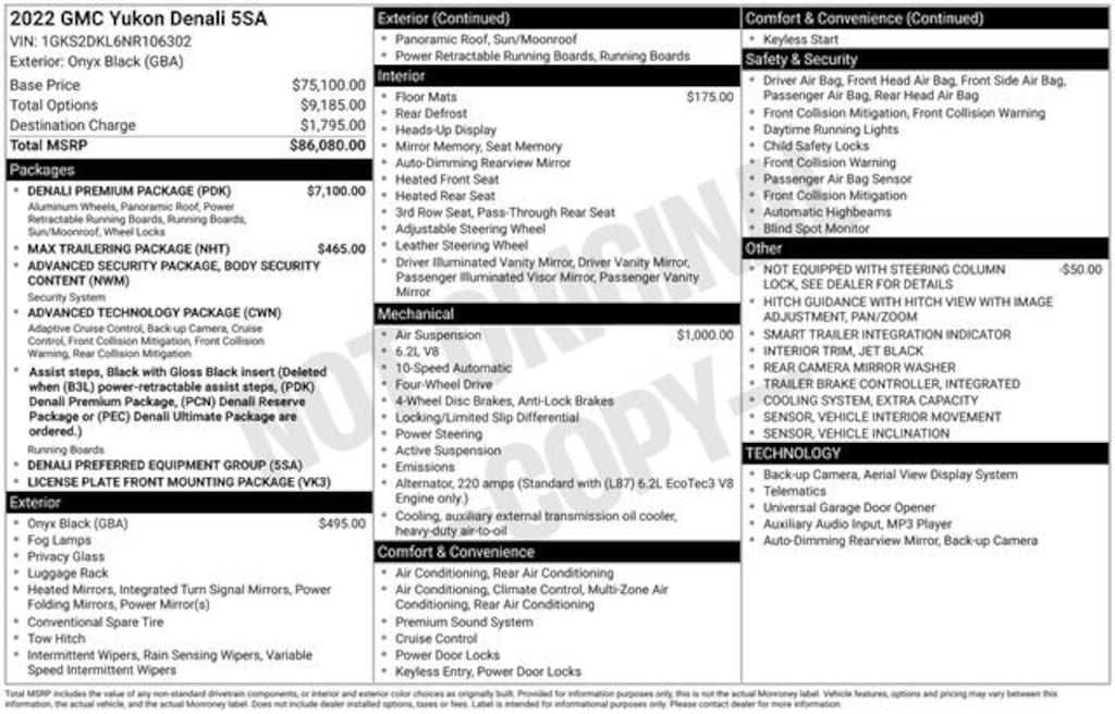 Used 2022 GMC Yukon Denali SUV