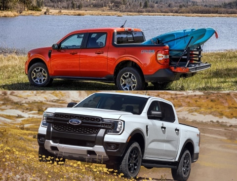 2 ford trucks parked in the grass in springville, AL