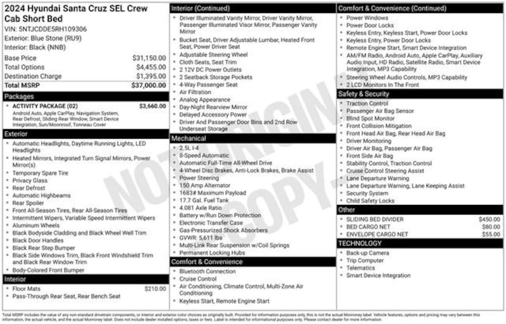 Used 2024 Hyundai Santa Cruz SEL