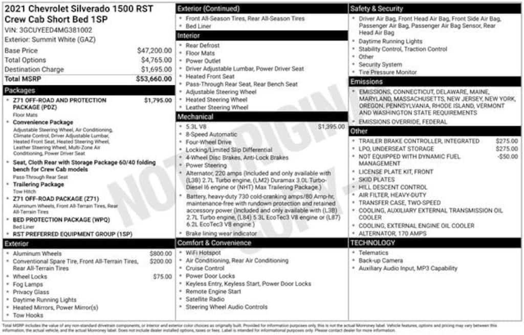 Used 2021 Chevrolet Silverado 1500 RST Truck