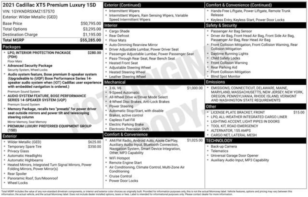 Used 2021 CADILLAC XT5 Premium Luxury SUV
