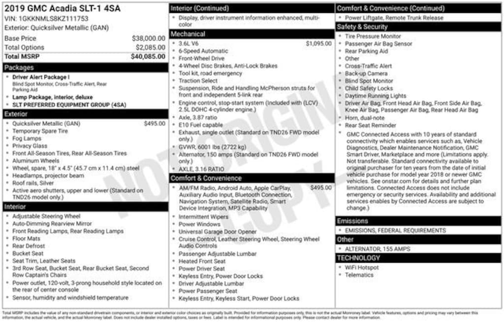 Used 2019 GMC Acadia SLT SUV