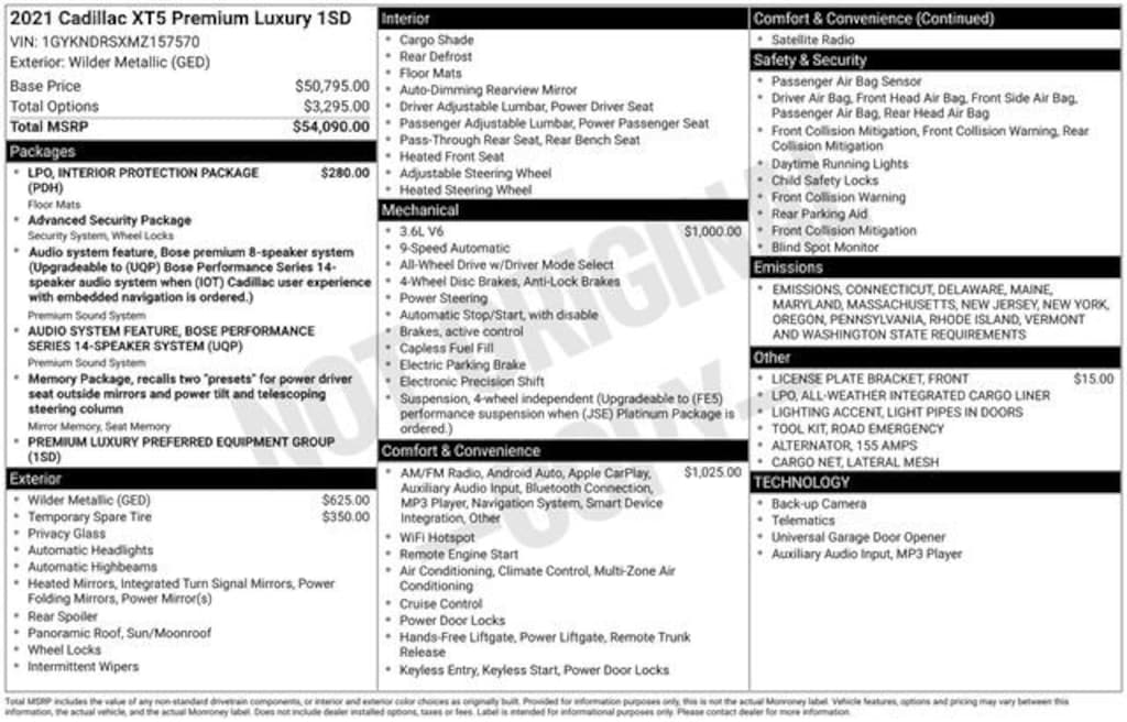 Used 2021 CADILLAC XT5 Premium Luxury SUV