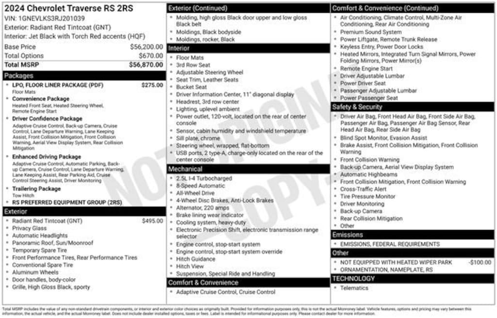 Used 2024 Chevrolet Traverse RS SUV