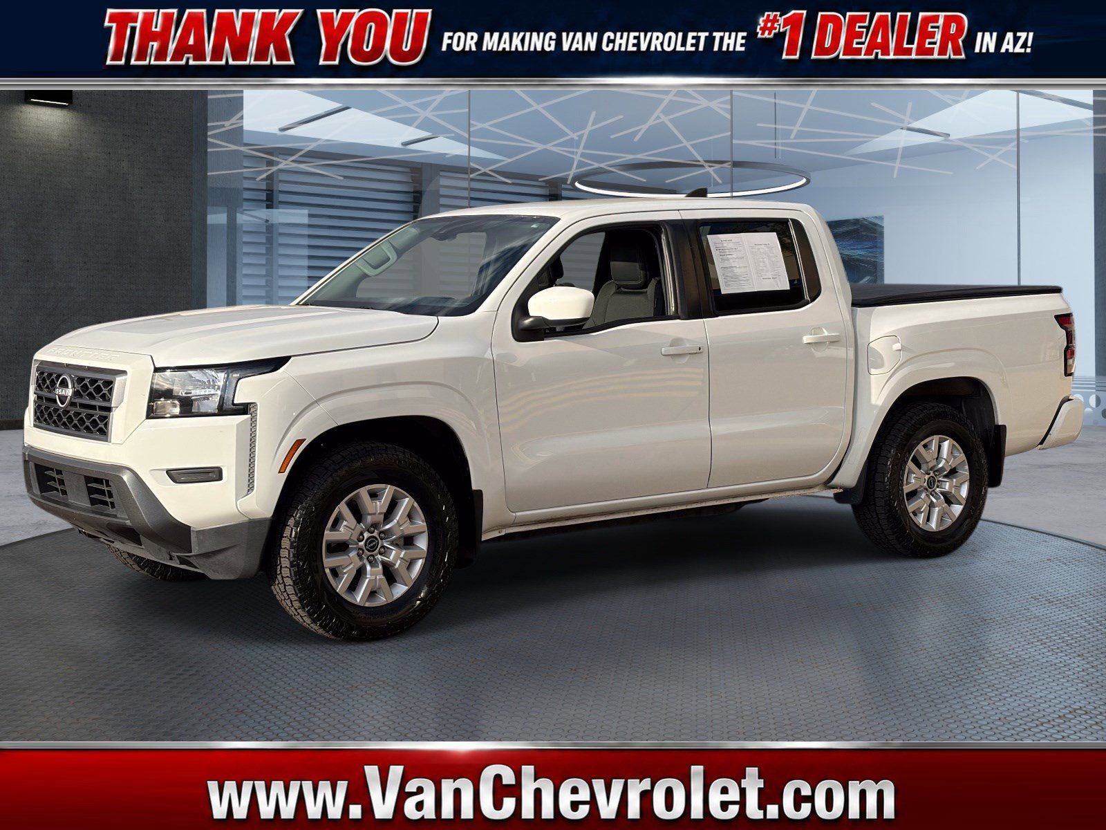 White 2023 Nissan Frontier SV Crew Cab RWD Pickup Truck 4X2 Automatic