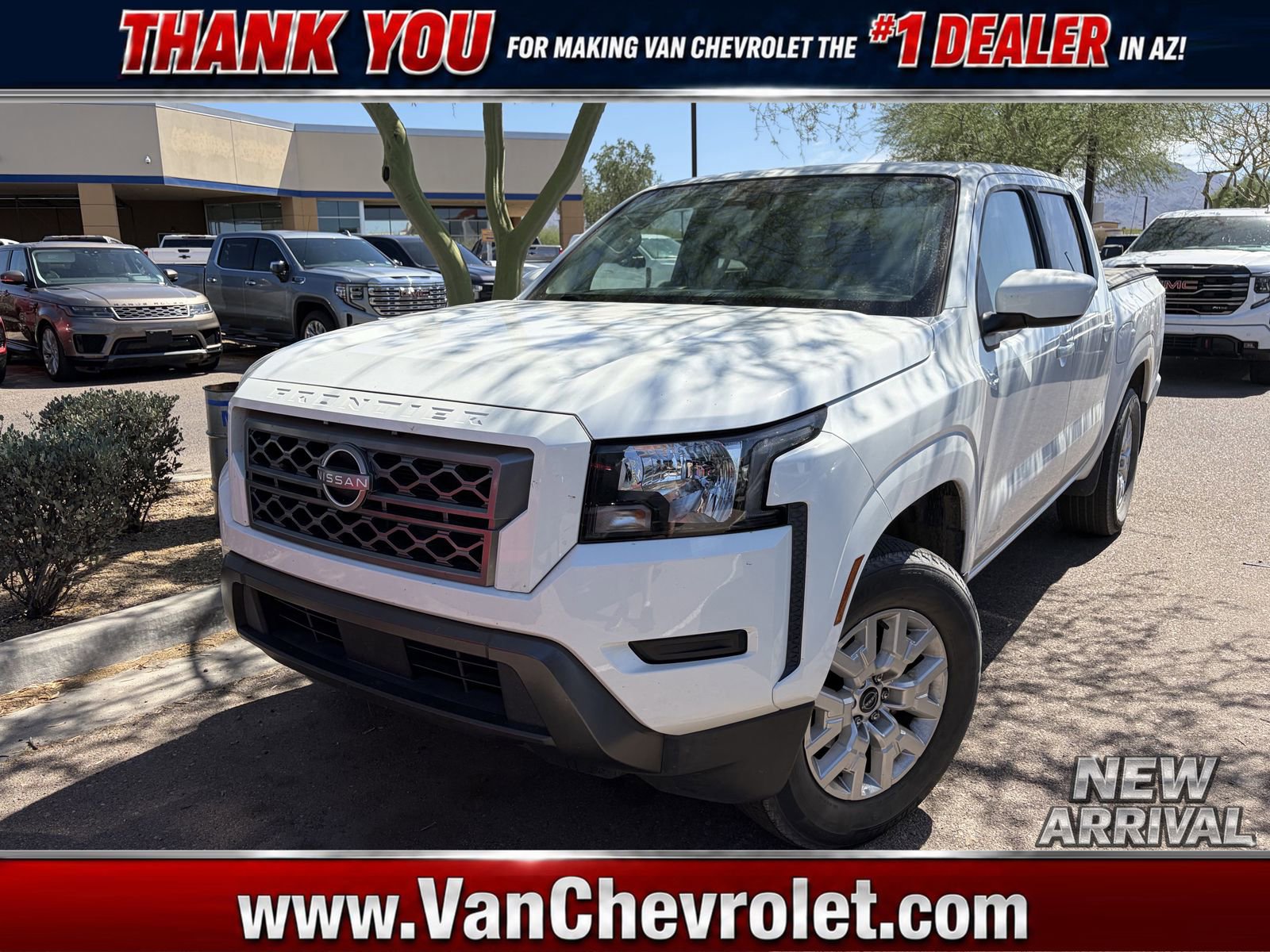 White 2023 Nissan Frontier SV Crew Cab RWD Pickup Truck 4X2 Automatic