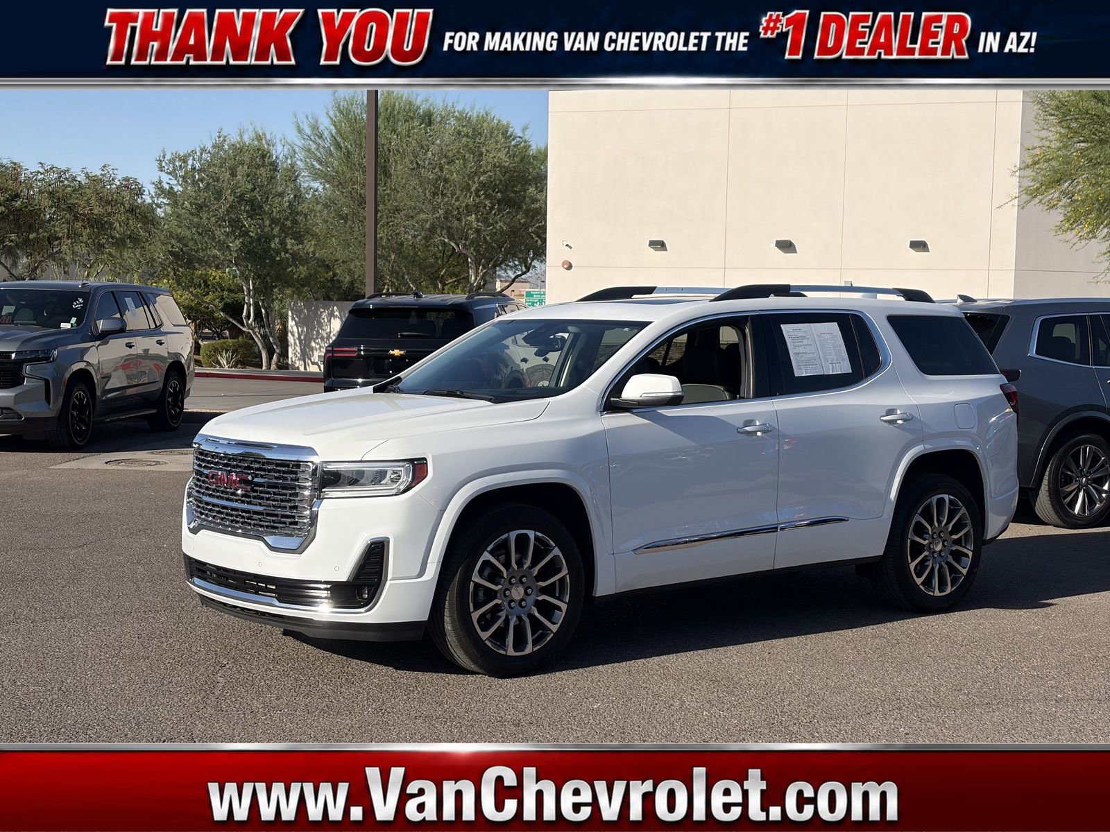 Summit White 2023 GMC Acadia Denali FWD SUV / Crossover Front-Wheel Drive Automatic