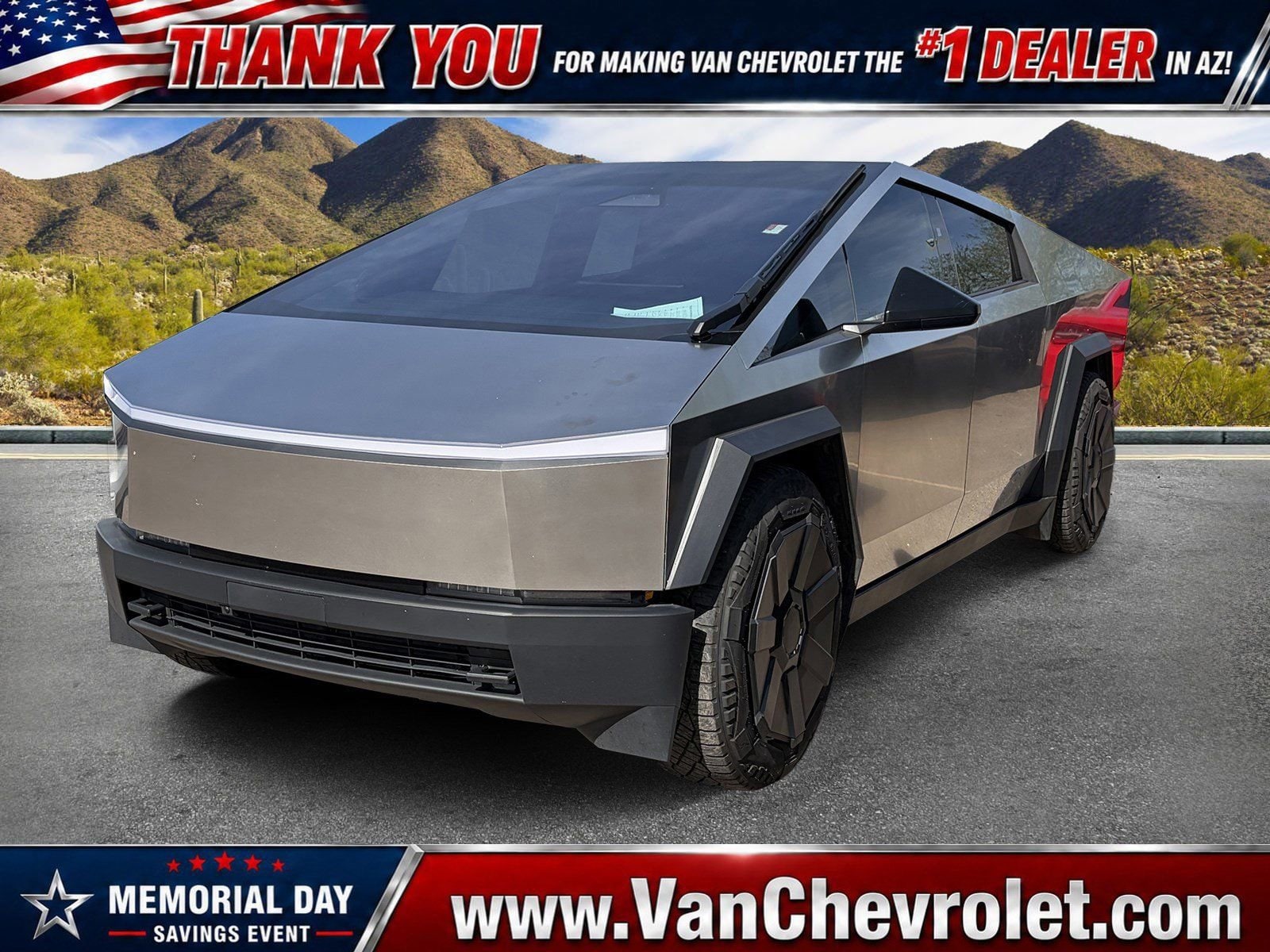 Silver 2024 Tesla Cybertruck Crew Cab AWD Pickup Truck All-Wheel Drive Automatic