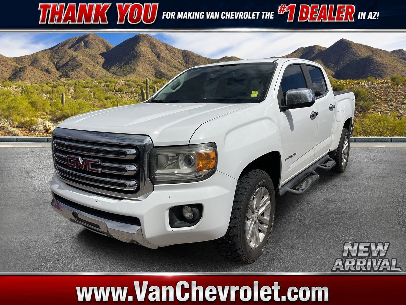 Summit White 2017 GMC Canyon Pickup Truck Four-Wheel Drive Automatic