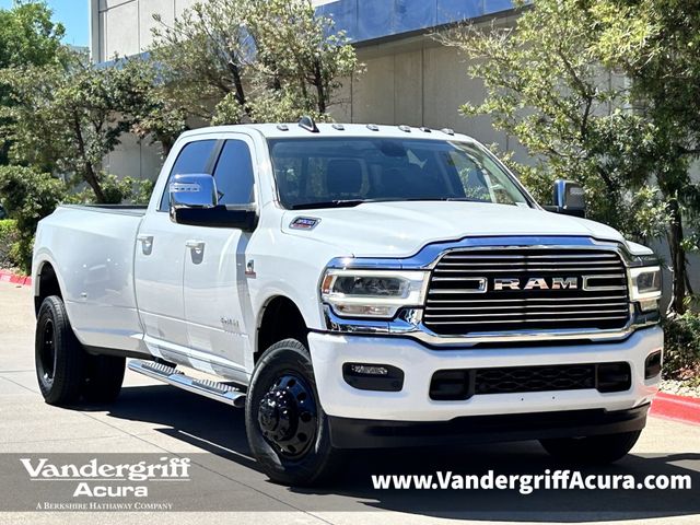 Bright White Clearcoat 2023 RAM 3500 Laramie Crew Cab LB DRW 4WD Pickup Truck Four-Wheel Drive 6-Speed Automatic
