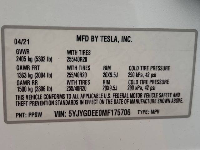 Used 2021 Pearl White Multi-Coat Tesla Long Range image 35