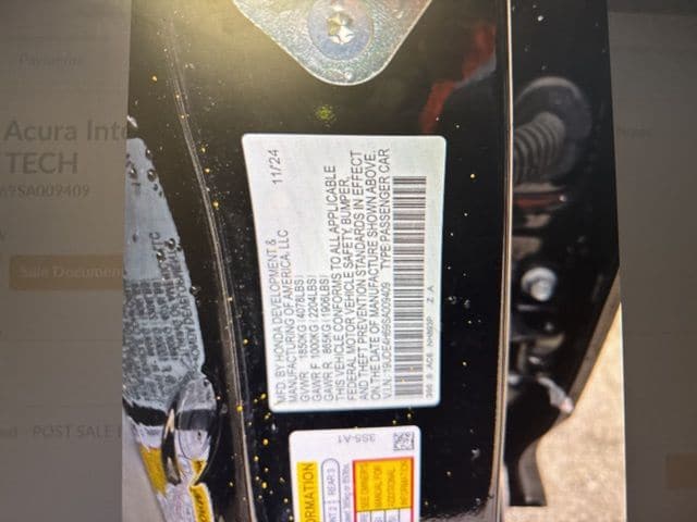 Used 2025 Majestic Black Pearl Acura A-Spec Tech Package image 12