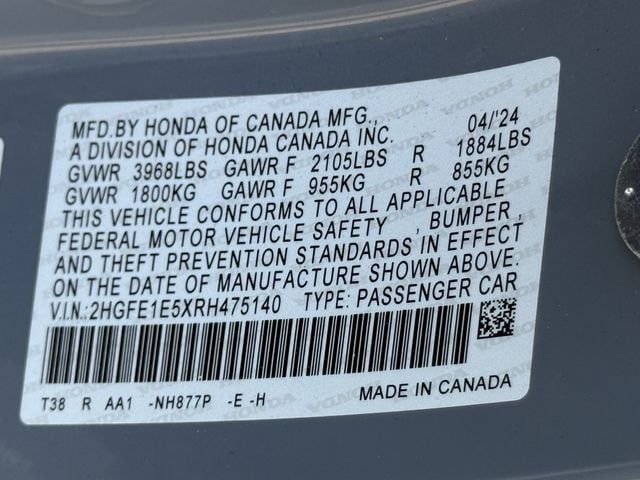 Used 2024 Sonic Gray Pearl Honda Base image 30