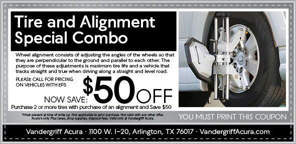 Tire Alignment Special | Acura Service Coupon
