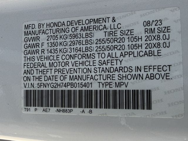 Used 2023 Platinum White Pearl Honda Touring image 26
