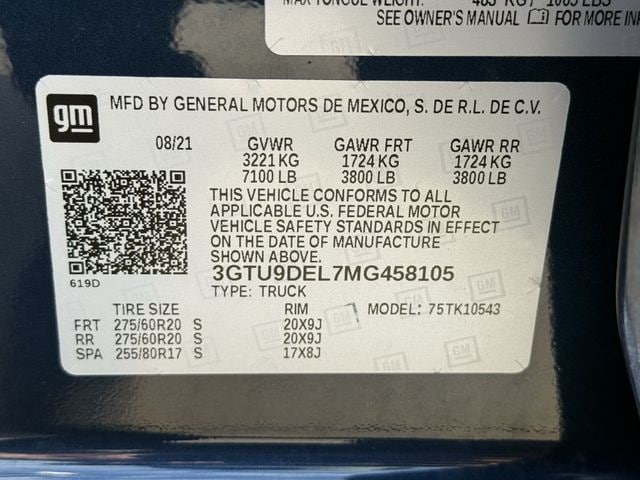 Used 2021 Pacific Blue Metallic GMC SLT image 27