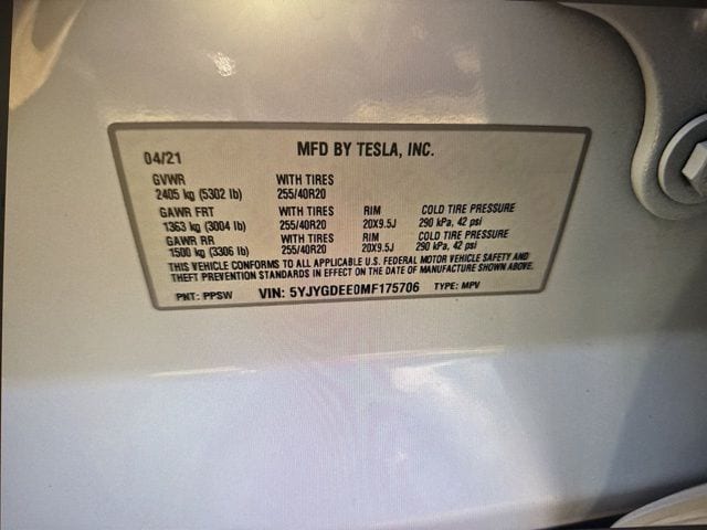 Used 2021 Pearl White Multi-Coat Tesla Long Range image 11
