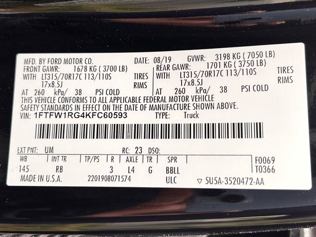 Used 2019 Agate Black Metallic Ford Raptor image 36