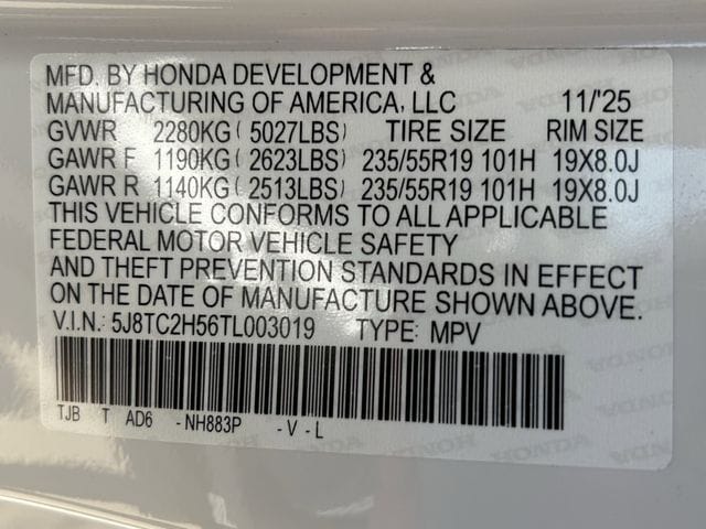 New 2026 Platinum White Pearl Acura Technology Package image 37