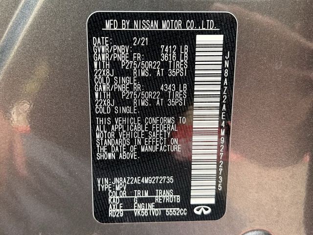 Used 2021 Graphite Shadow INFINITI Premium Select image 39