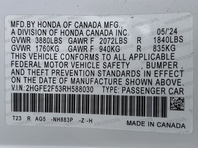 Used 2024 Platinum White Pearl Honda Sport image 35
