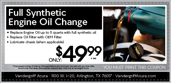 Acura Oil Change Coupon >> Vandergriff Acura Oil Service Luxury Car Service Arlington Tx Acura Oil Change Coupon >> Vandergriff Acura Oil Service Luxury Car Service Arlington Tx