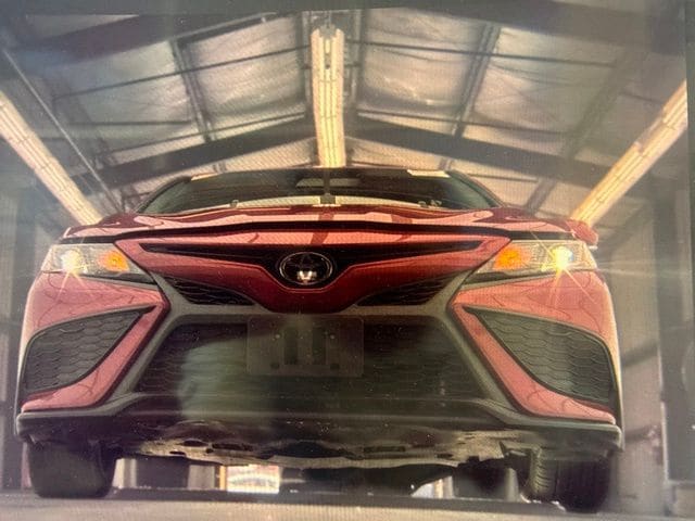 Used 2023 Supersonic Red Midnight Black Metallic Toyota SE image 11