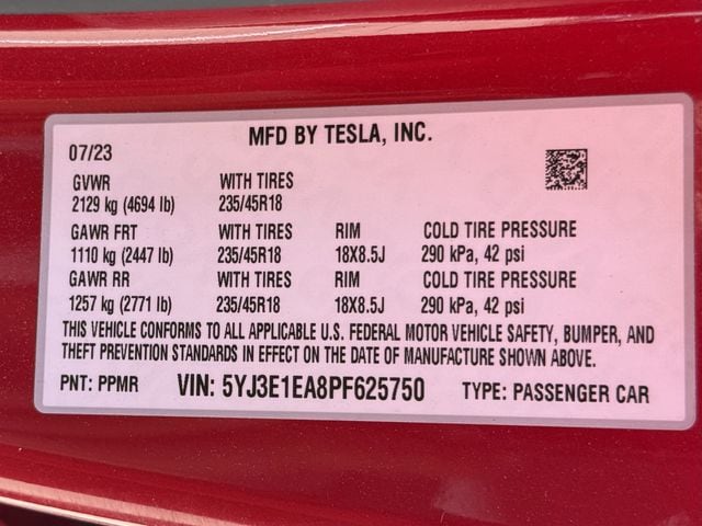 Used 2023 Red Multi-Coat Tesla Base image 28