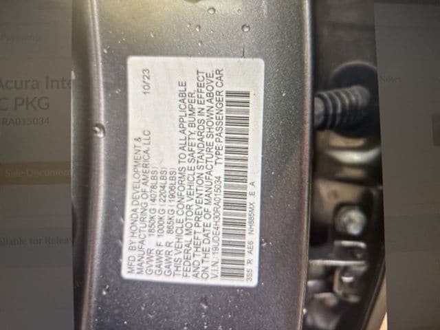 Used 2024 Liquid Carbon Metallic Acura A-Spec Package image 8