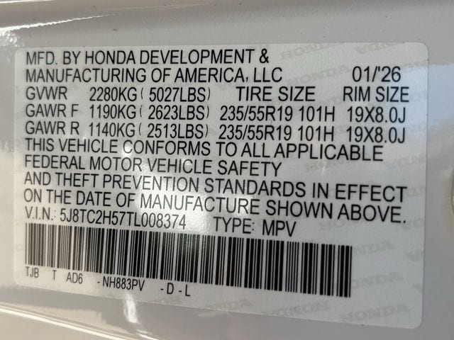 New 2026 Platinum White Pearl Acura Technology Package image 40