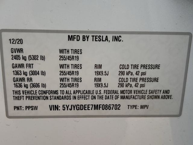 Used 2021 Pearl White Multi-Coat Tesla Long Range image 34