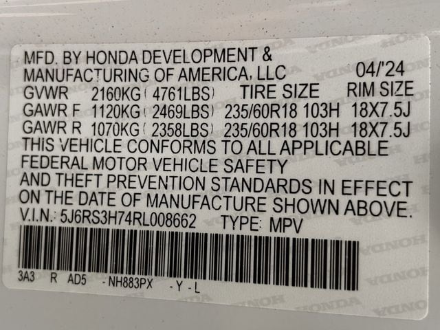 Used 2024 Platinum White Pearl Honda EX-L image 36